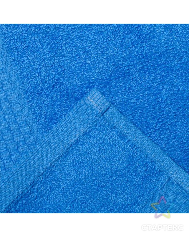 Полотенце махровое гладкокрашеное Эконом 30х60 см, голубой, хлопок 100%, 370г/м2 арт. СМЛ-153494-1-СМЛ0006991104