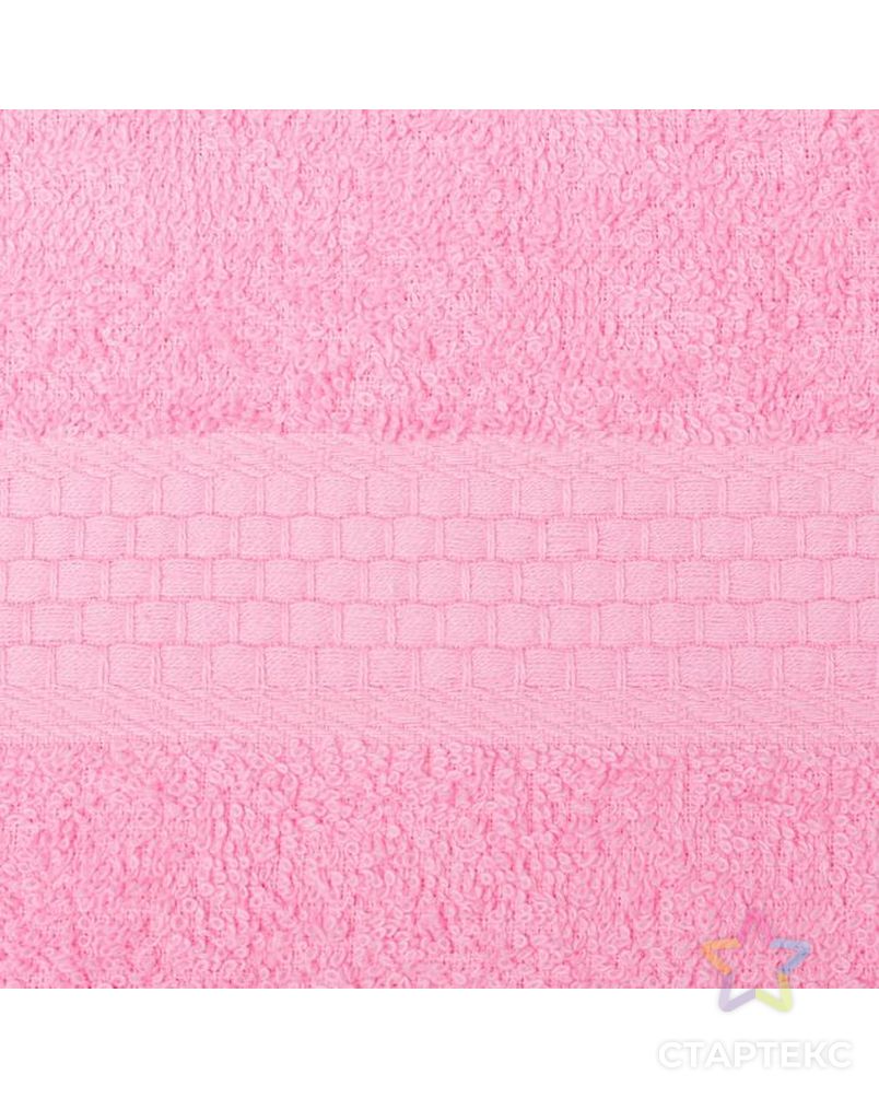 Полотенце махровое гладкокрашеное Эконом 30х60 см, розовый, хлопок 100%, 370г/м2 арт. СМЛ-153497-1-СМЛ0006991107 2
