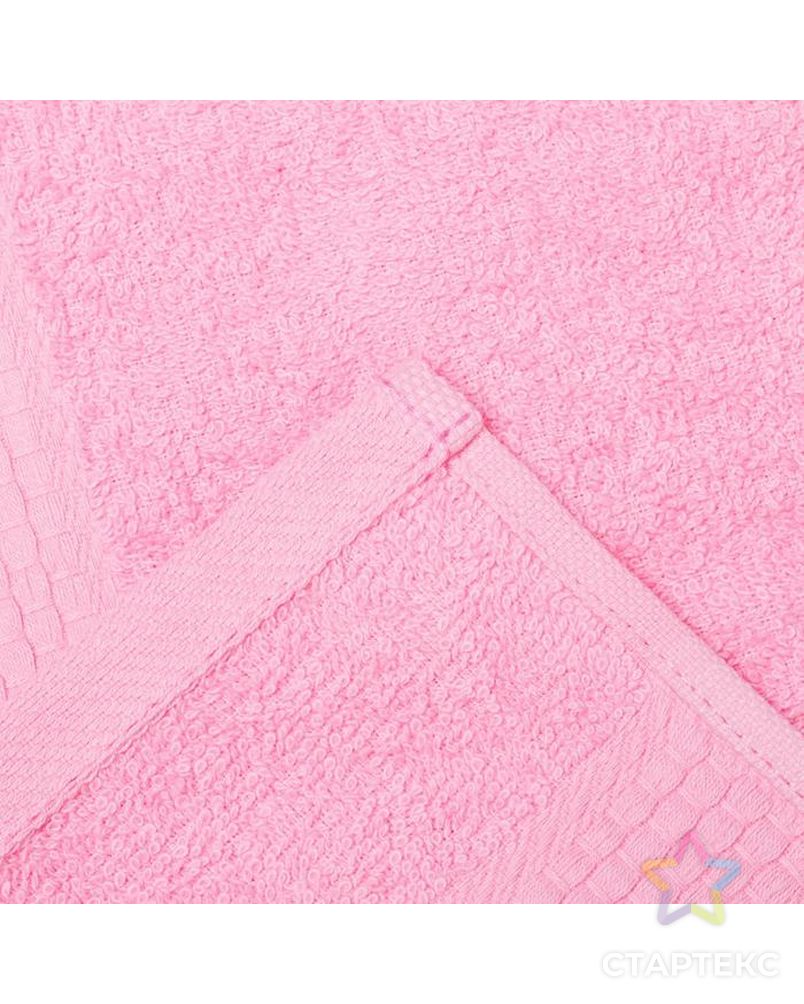 Полотенце махровое гладкокрашеное Эконом 30х60 см, розовый, хлопок 100%, 370г/м2 арт. СМЛ-153497-1-СМЛ0006991107 3