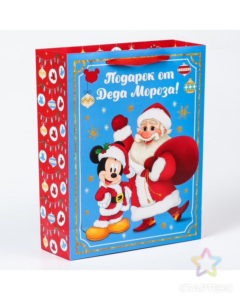 Пакет ламинат вертикальный  "Подарок от Деда Мороза", Микки Маус и друзья, 31х40х11,5 арт. СМЛ-185939-1-СМЛ0007003245