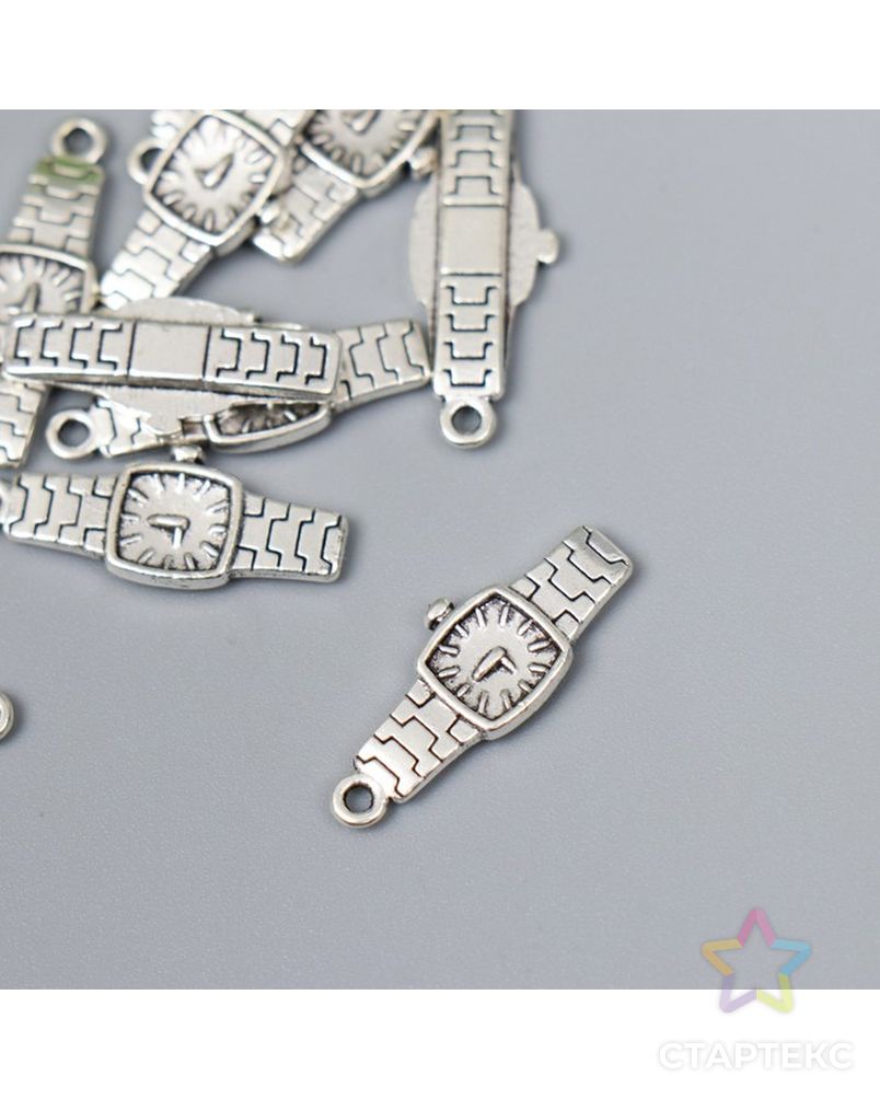 Декор для творчества металл "Наручные мужские часы" серебро G116B925 2,3х0,9 см арт. СМЛ-201460-1-СМЛ0007006247 1
