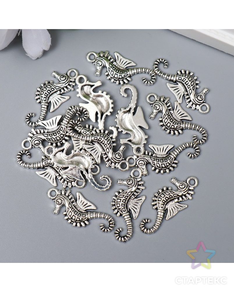 Декор металл для творчества "Морской конёк" серебро G142B709 2,9х1,2 см арт. СМЛ-201570-1-СМЛ0007006384 3