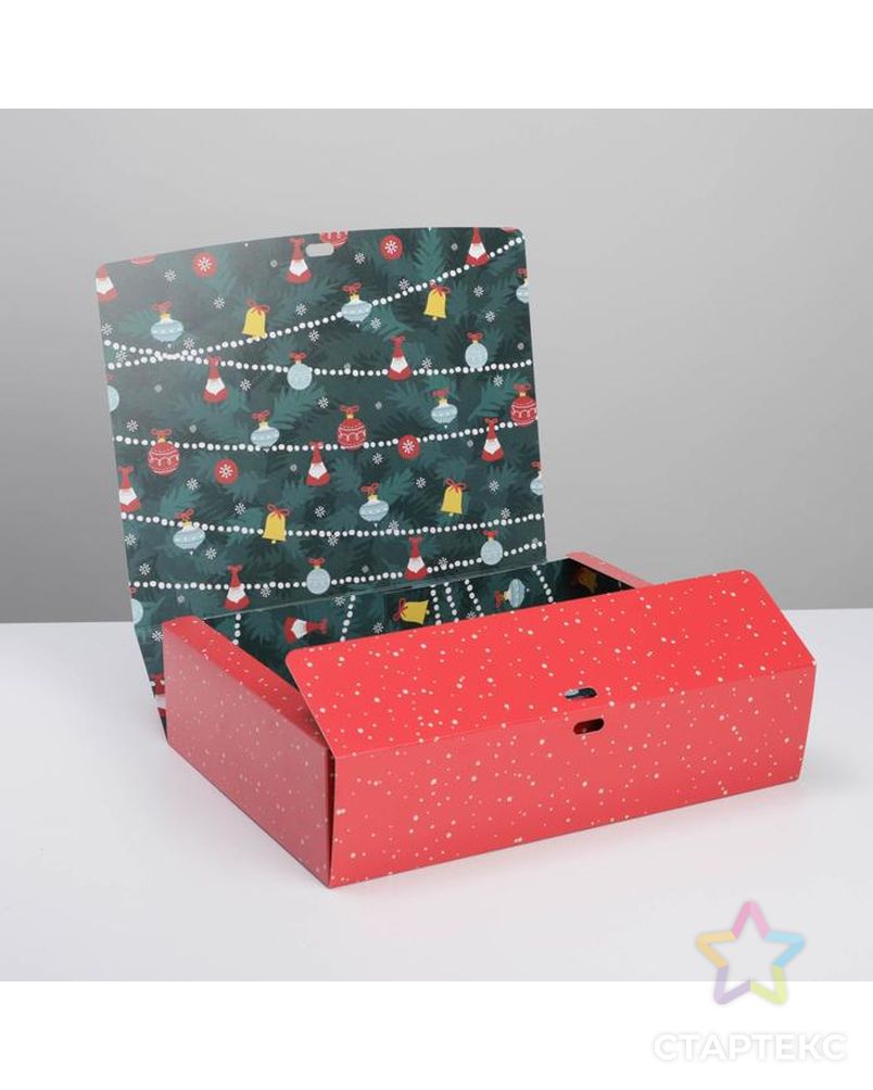 Коробка складная двухсторонняя «Новогодние истории», 20 × 18 × 5 см арт. СМЛ-163786-3-СМЛ0007007610 1