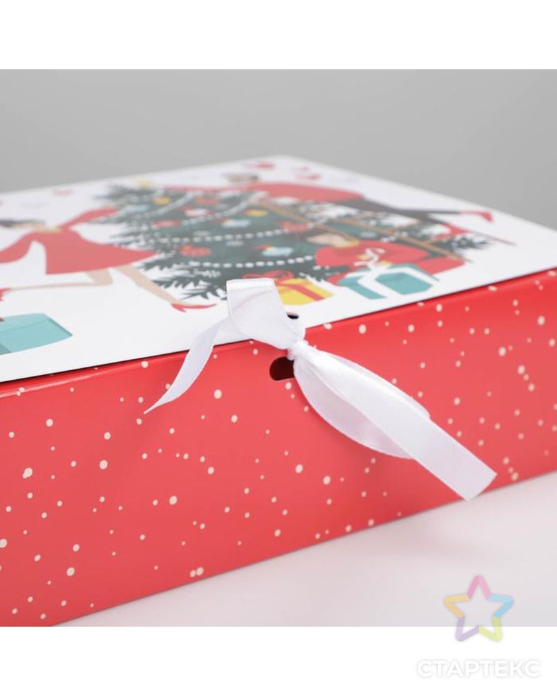 Коробка складная двухсторонняя «Новогодние истории», 20 × 18 × 5 см арт. СМЛ-163786-3-СМЛ0007007610 5