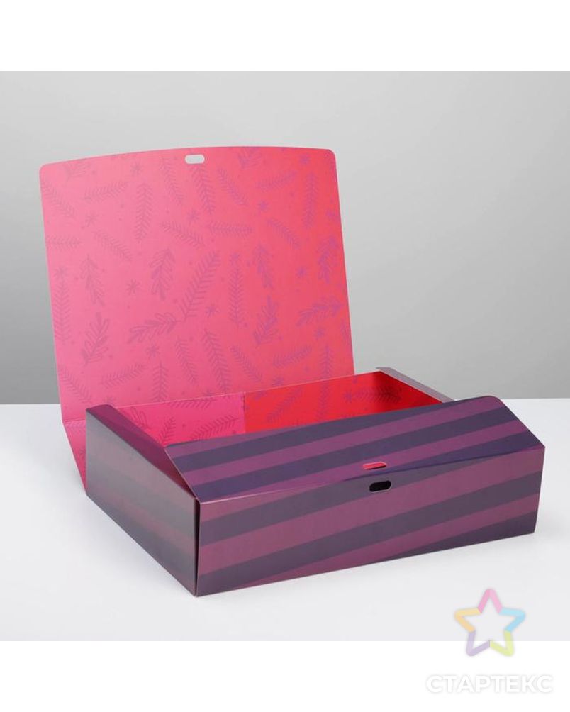 Коробка складная двухсторонняя «Сияй в новом году», 16.5 × 12.5 × 5 см арт. СМЛ-163787-3-СМЛ0007007611 1