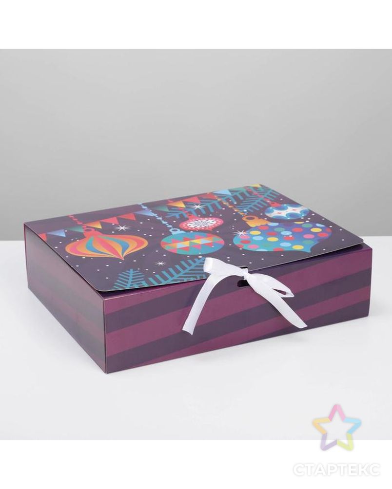 Коробка складная двухсторонняя «Сияй в новом году», 16.5 × 12.5 × 5 см арт. СМЛ-163787-3-СМЛ0007007611 2