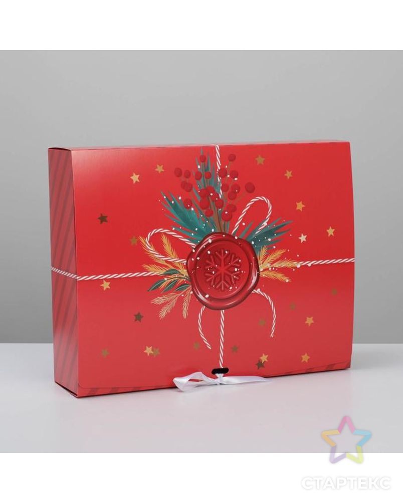 Коробка складная двухсторонняя «Почта новогодняя», 16.5 × 12.5 × 5 см арт. СМЛ-163789-3-СМЛ0007007613 4
