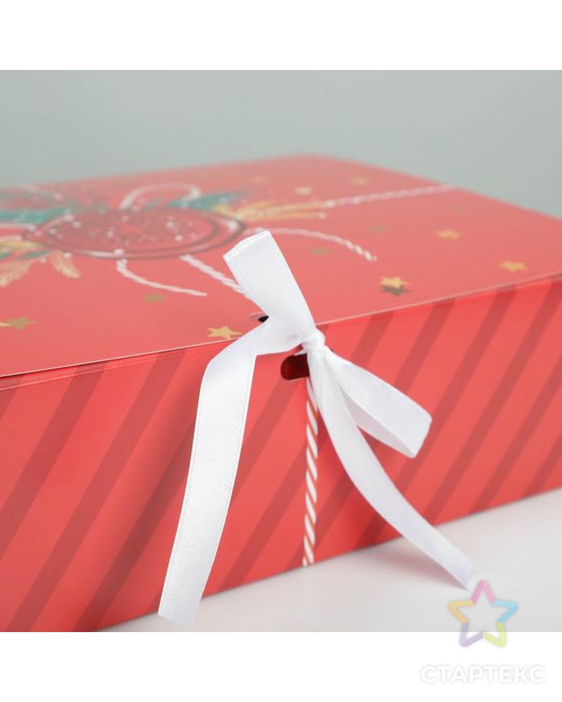Коробка складная двухсторонняя «Почта новогодняя», 16.5 × 12.5 × 5 см арт. СМЛ-163789-3-СМЛ0007007613 5