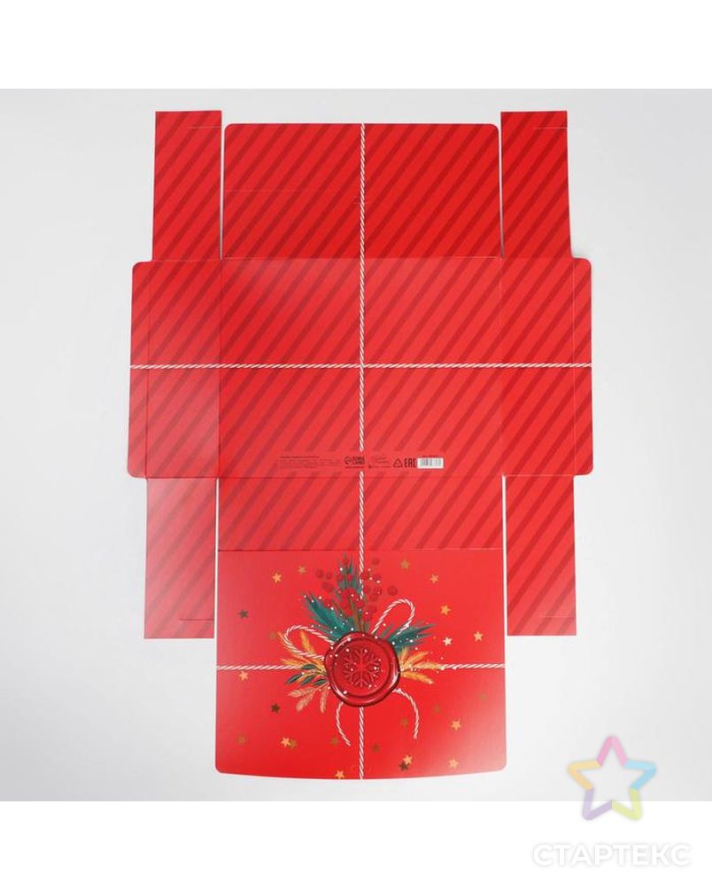 Коробка складная двухсторонняя «Почта новогодняя», 16.5 × 12.5 × 5 см арт. СМЛ-163789-3-СМЛ0007007613 6