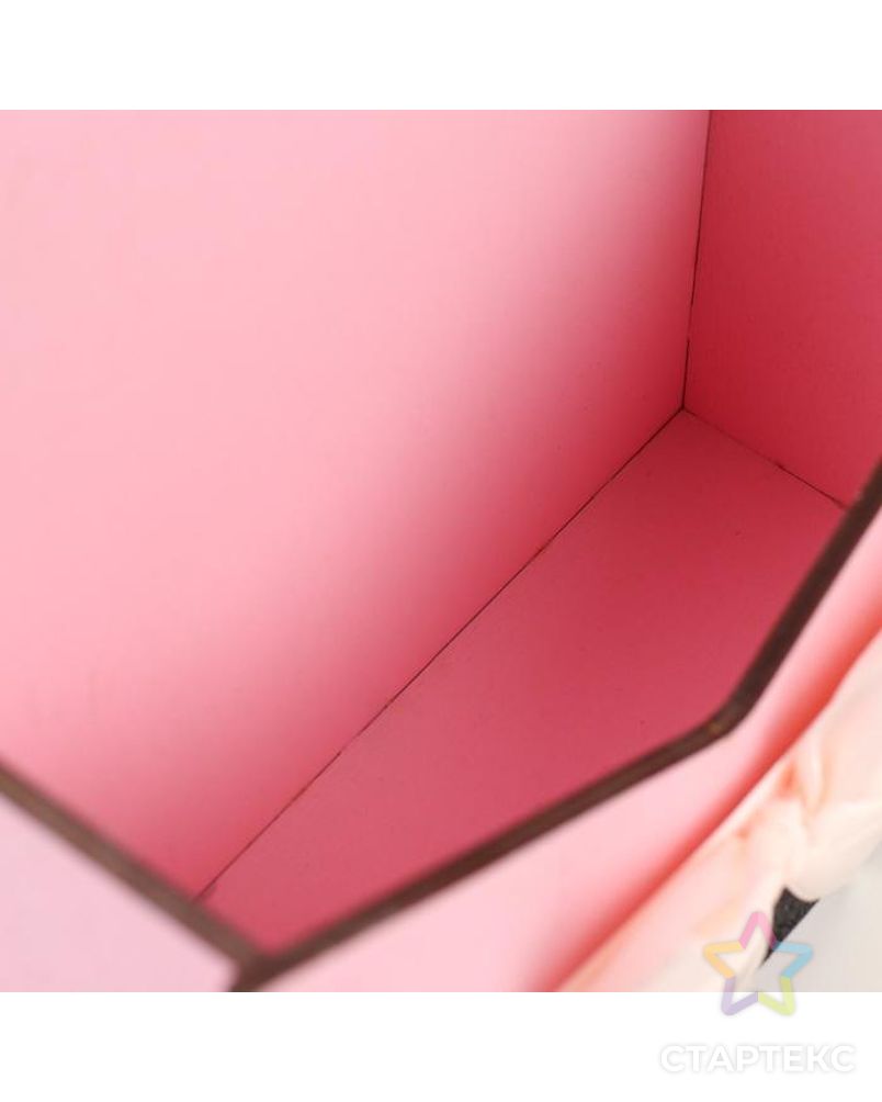 Кашпо деревянное "Конверт" с аппликацией, черно-розовое, 17х6,5х25,5 см арт. СМЛ-157269-1-СМЛ0007007980 3