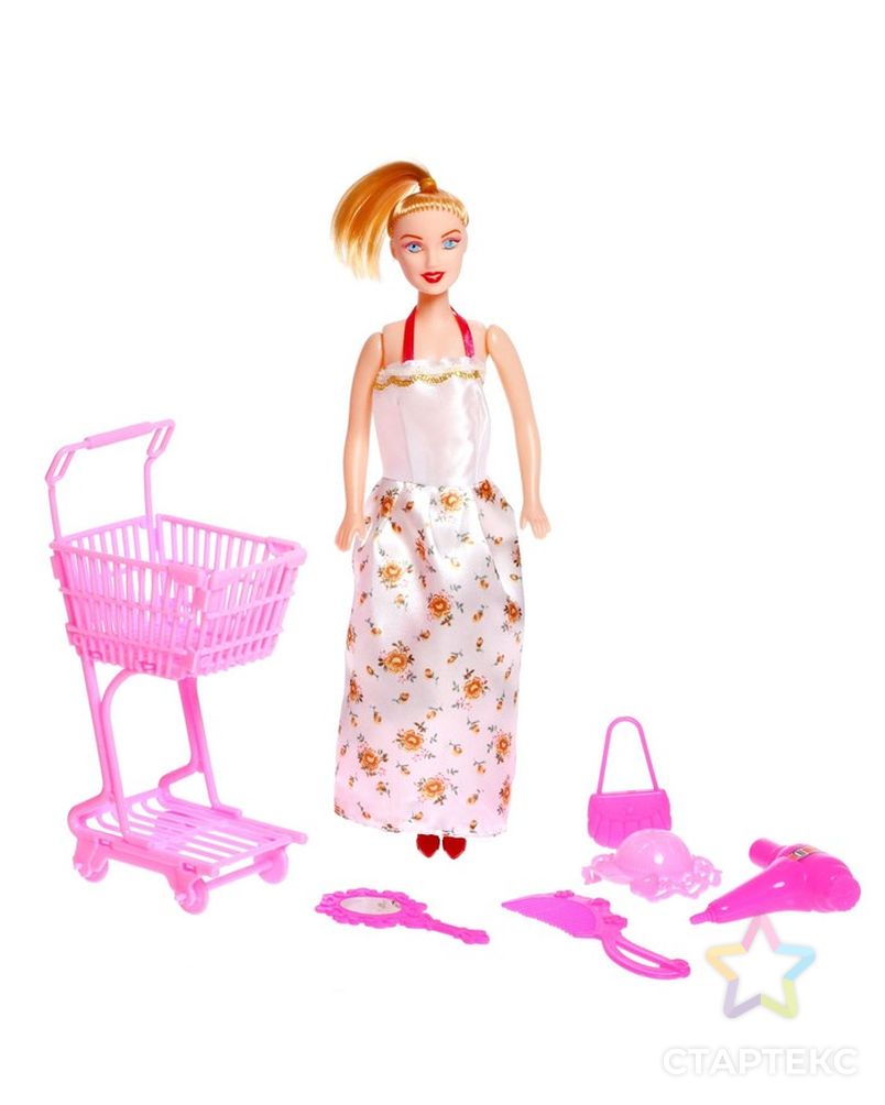 Кукла модель "Синтия в супермаркете" с тележкой и аксессуарами, МИКС арт. СМЛ-223050-1-СМЛ0007013615 1