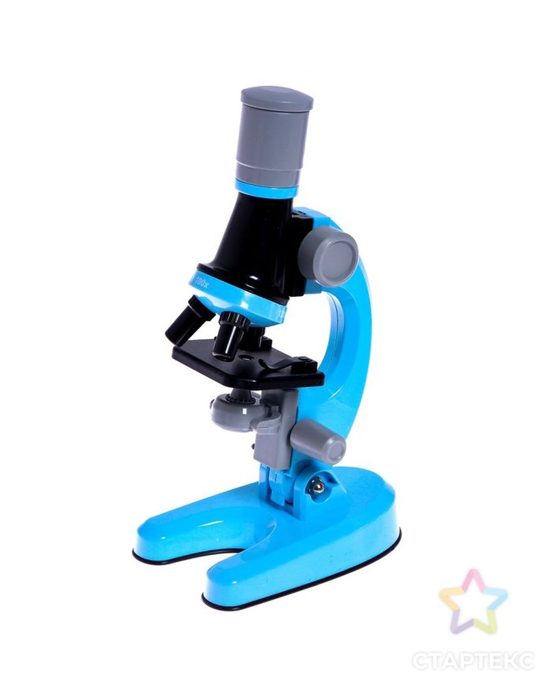 Микроскоп детский "Юный ботаник" кратность х100, х400,  х1200, голубой, подсветка арт. СМЛ-190446-1-СМЛ0007016018 2
