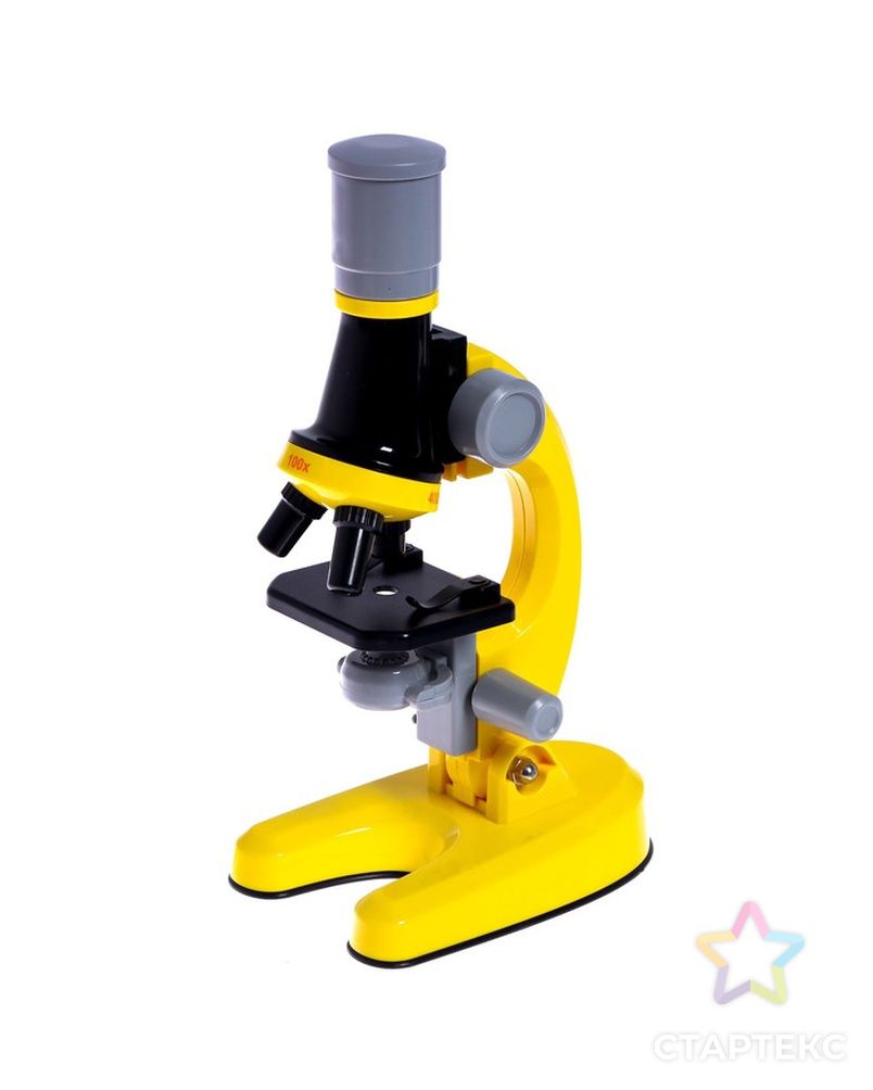 Микроскоп детский "Юный ботаник" кратность х100, х400,  х1200, желтый, подсветка арт. СМЛ-190450-1-СМЛ0007016019 2