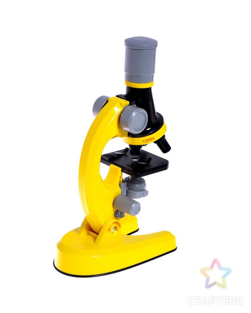 Микроскоп детский "Юный ботаник" кратность х100, х400,  х1200, желтый, подсветка арт. СМЛ-190450-1-СМЛ0007016019 5