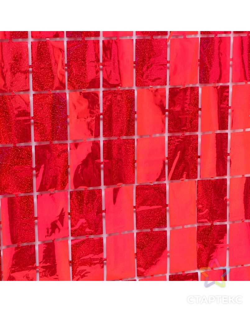 Праздничный занавес голография 100*200 см, цвет красный арт. СМЛ-196697-1-СМЛ0007016048 2