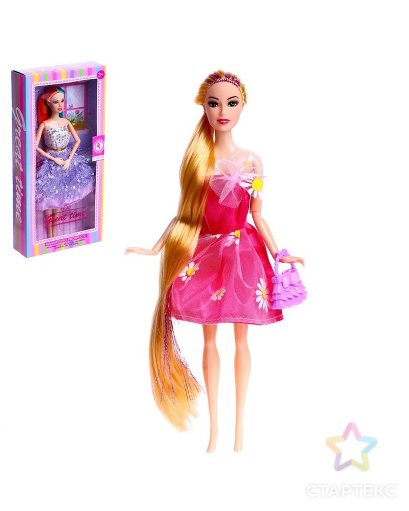 Кукла модель шарнирная "Кира" в платье, с аксессуарами, МИКС арт. СМЛ-199528-1-СМЛ0007023865 1