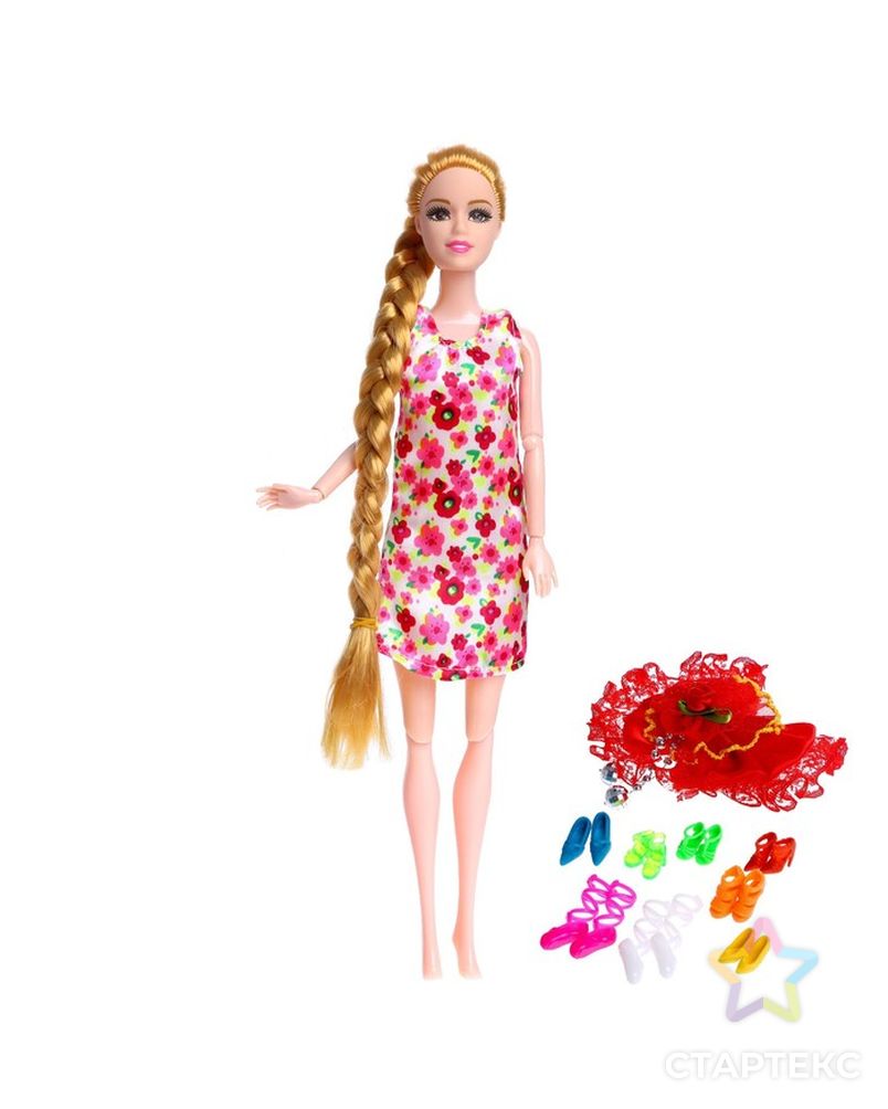 Кукла модель шарнирная "Тина" в платье, с аксессуарами, МИКС арт. СМЛ-199531-1-СМЛ0007023872 3