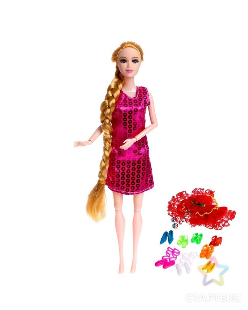 Кукла модель шарнирная "Тина" в платье, с аксессуарами, МИКС арт. СМЛ-199531-1-СМЛ0007023872 5