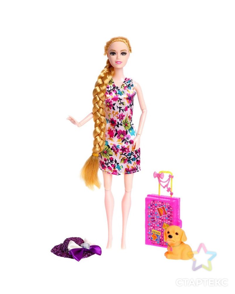 Кукла модель шарнирная "Даша" в платье, с аксессуарами, МИКС арт. СМЛ-199532-1-СМЛ0007023874 4
