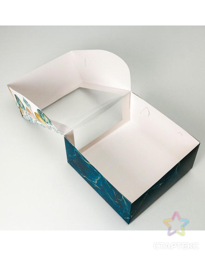 Коробка для торта с окном «Счастливого года!» 23 х 23 х 11 см арт. СМЛ-162563-1-СМЛ0007024182