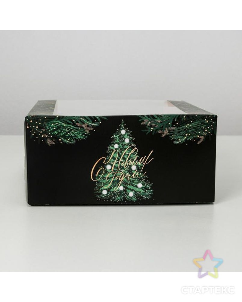 Коробка для торта с окном «Новогодняя» 23 х 23 х 11 см арт. СМЛ-162564-1-СМЛ0007024183 3