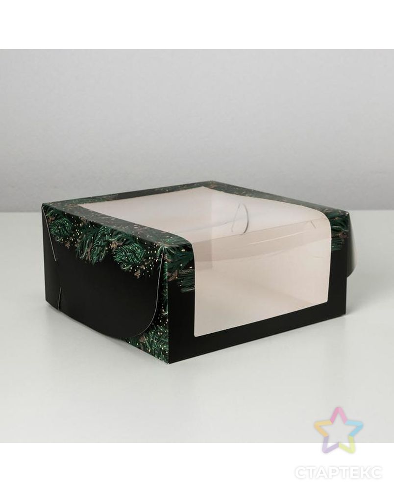 Коробка для торта с окном «Новогодняя» 23 х 23 х 11 см арт. СМЛ-162564-1-СМЛ0007024183 5