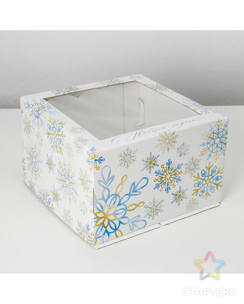 Коробка для торта «Снежный вальс», 30 х 30 х 19 см арт. СМЛ-162565-1-СМЛ0007024190 1