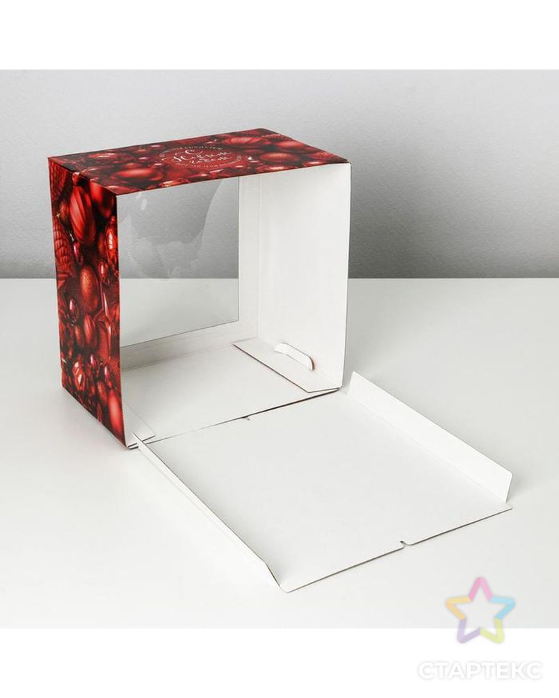 Коробка для торта «Елочные игрушки», 30 х 30 х 19 см арт. СМЛ-162566-1-СМЛ0007024191 3