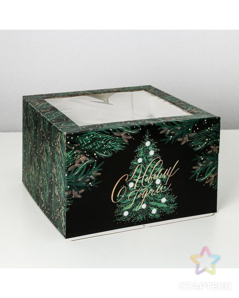 Коробка для торта «С новым годом!», 30 х 30 х 19 см арт. СМЛ-162567-1-СМЛ0007024192 1