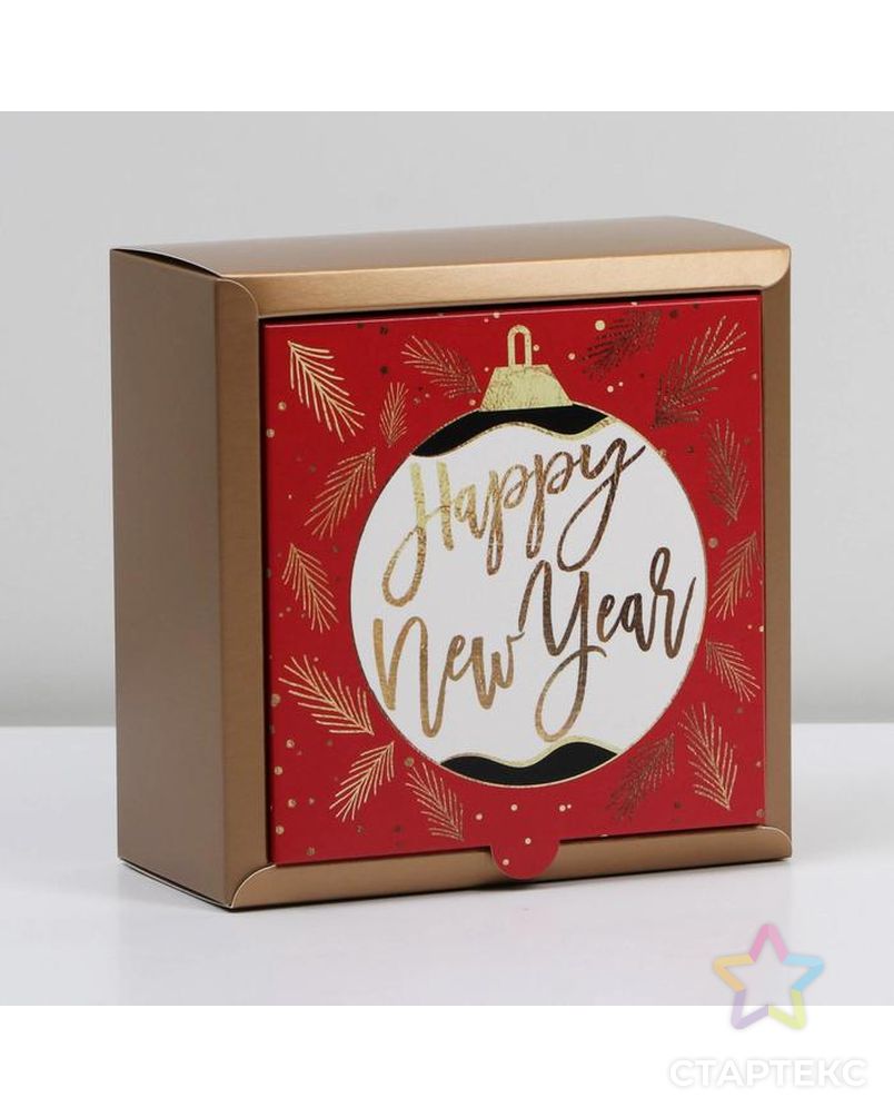Коробка складная «Новогодняя»,  15 × 15 × 7 см арт. СМЛ-167703-1-СМЛ0007036393 2