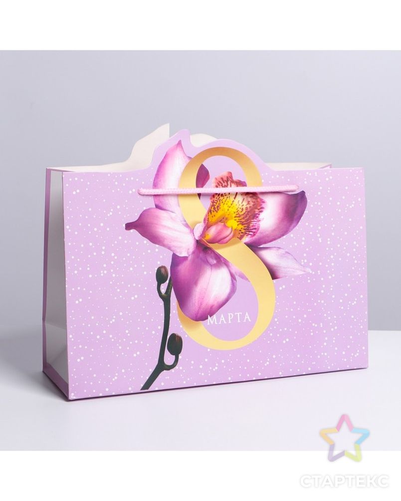 Пакет подарочный «Цвети»,  30 × 23 × 10 см арт. СМЛ-192006-1-СМЛ0007039853 1