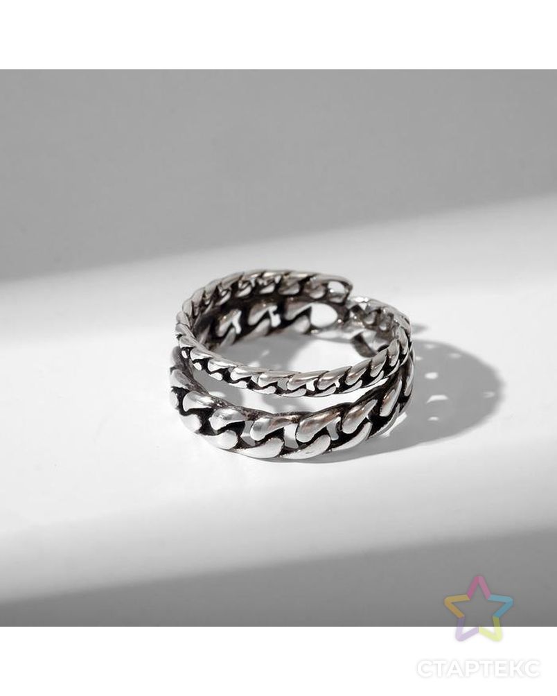 Кольцо "Верёвка"тренд, цвет чернёное серебро, безразмерное арт. СМЛ-169516-1-СМЛ0007050656 1