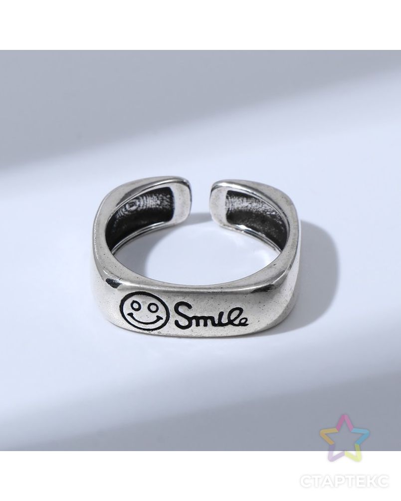 Кольцо "Медь" улыбка, цвет чернёное серебро, безразмерное арт. СМЛ-227624-1-СМЛ0007054225 1