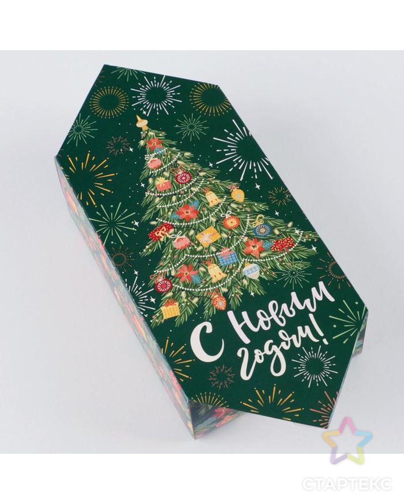 Сборная коробка‒конфета «Новогодняя ёлка», 18 × 28 × 10 см арт. СМЛ-180098-3-СМЛ0007060232 1