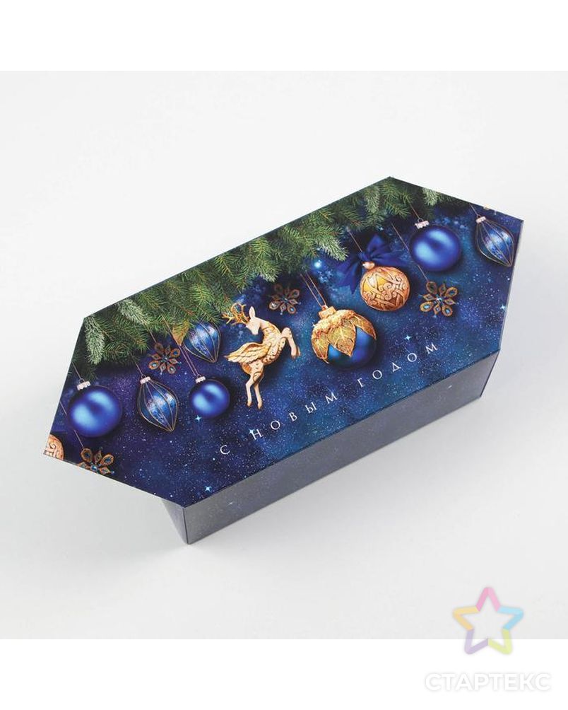 Сборная коробка‒конфета «Новогодние игрушки», 14 × 22 × 8 см арт. СМЛ-171793-2-СМЛ0007060234 3