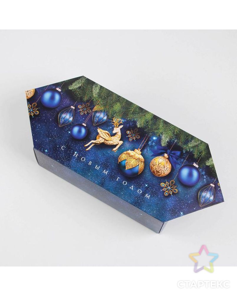 Сборная коробка‒конфета «Новогодние игрушки», 14 × 22 × 8 см арт. СМЛ-171793-1-СМЛ0007060239 1