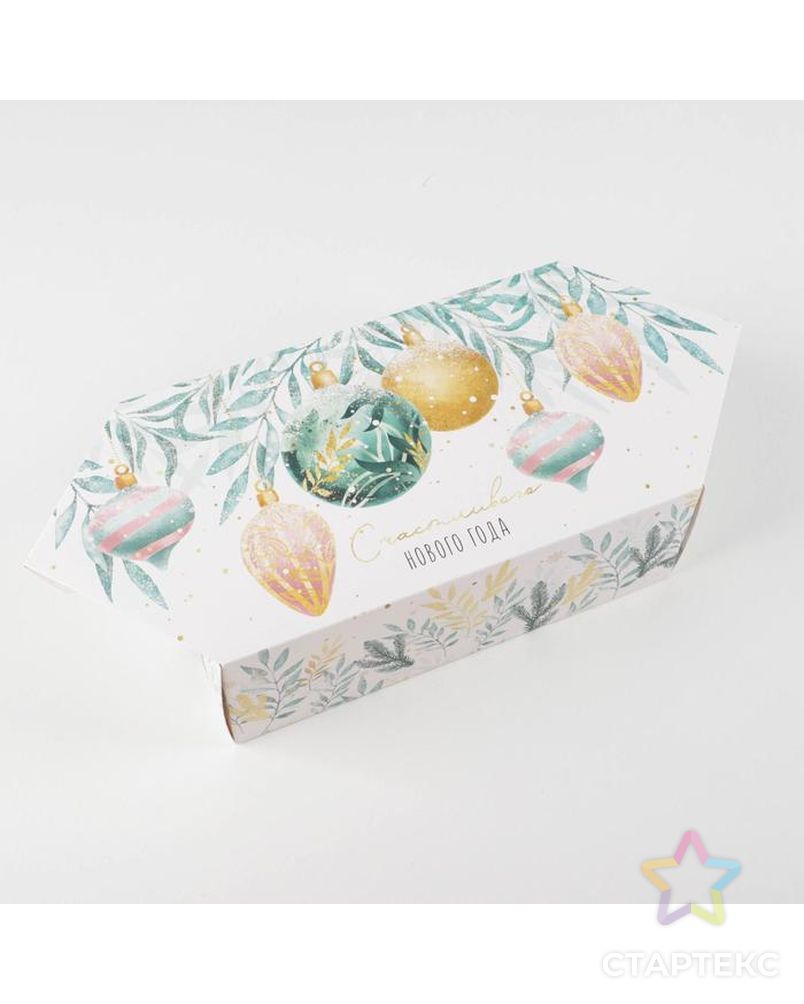 Сборная коробка‒конфета «Акварельный новый год», 18 × 28 × 10 см арт. СМЛ-180097-1-СМЛ0007060243 2