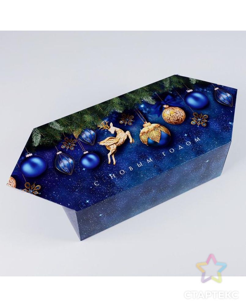 Сборная коробка‒конфета «Новогодние игрушки», 14 × 22 × 8 см арт. СМЛ-171793-3-СМЛ0007060244 1