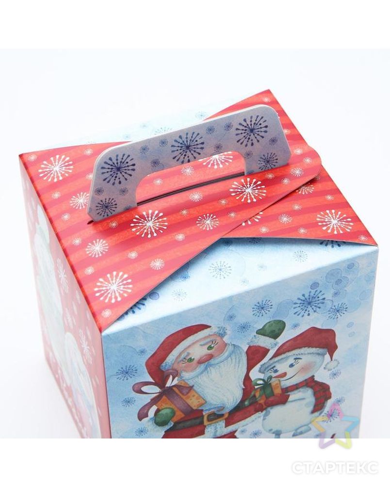 Подарочная коробка "Веселый Новый год", 12,4 х 13,4 х 15,6 см арт. СМЛ-164333-1-СМЛ0007063703 3