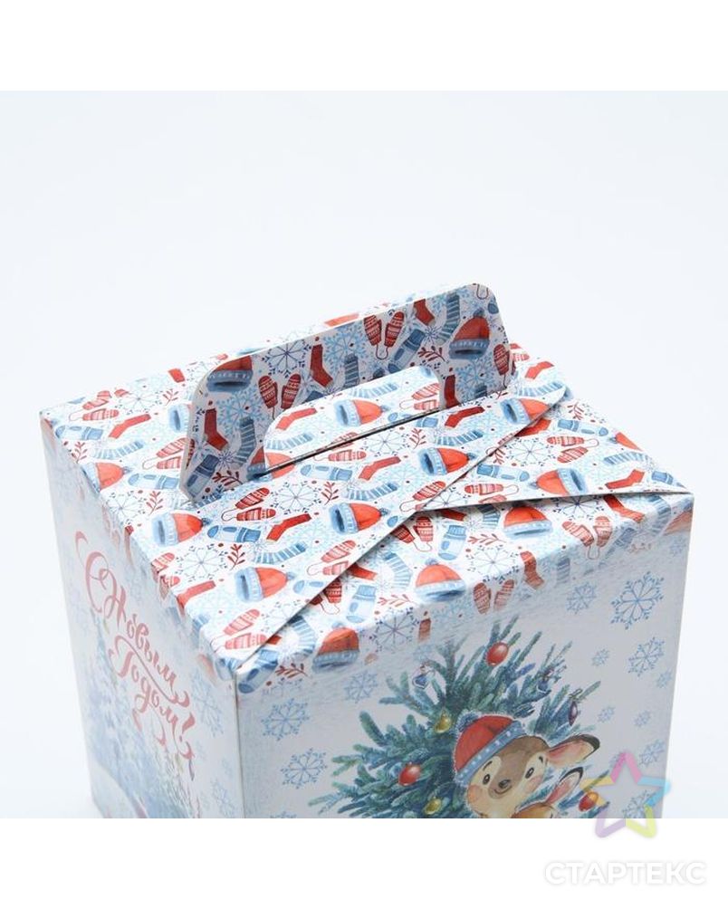 Подарочная коробка "Новогодний сувенир", 12,4 х 13,4 х 15,6 см арт. СМЛ-164334-1-СМЛ0007063704 3