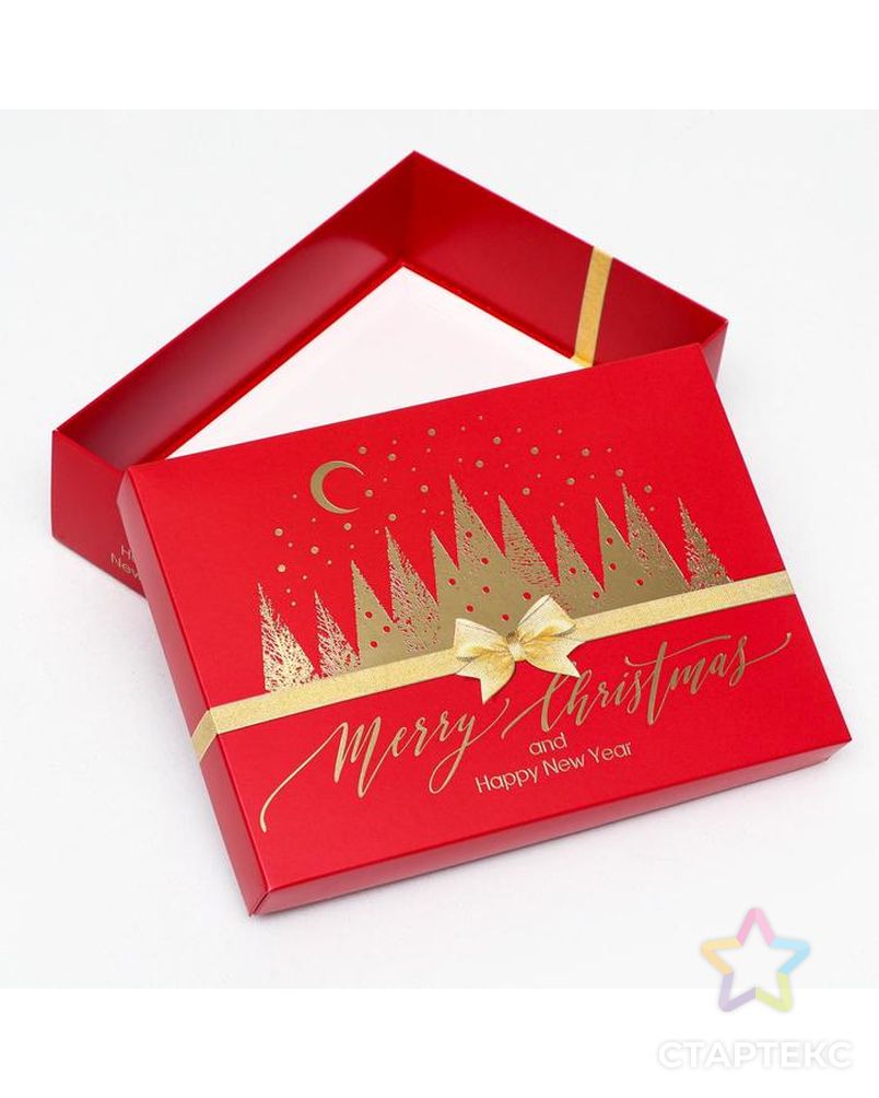 Подарочная коробка "Merry Christmas", красная, 21 х 15 х 5,7 см арт. СМЛ-161269-1-СМЛ0007063711 3