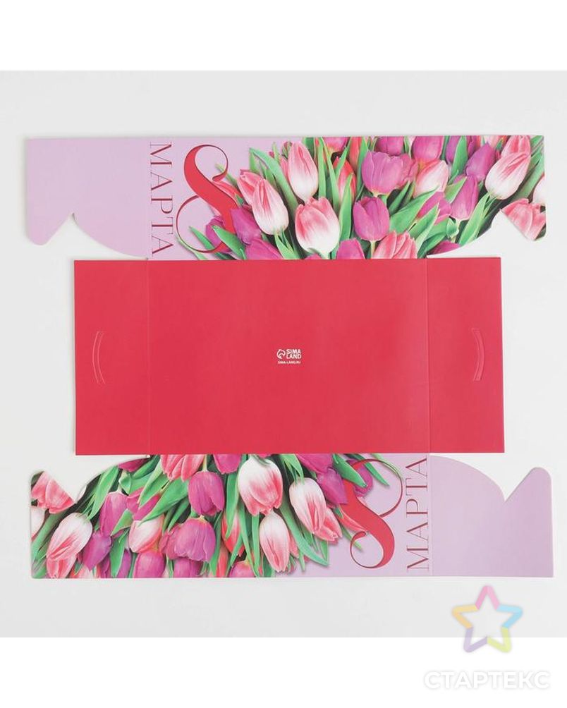 Коробка для капкейков с PVC крышкой "Тюльпаны" 23 × 16 × 10 см арт. СМЛ-183283-1-СМЛ0007064427 4