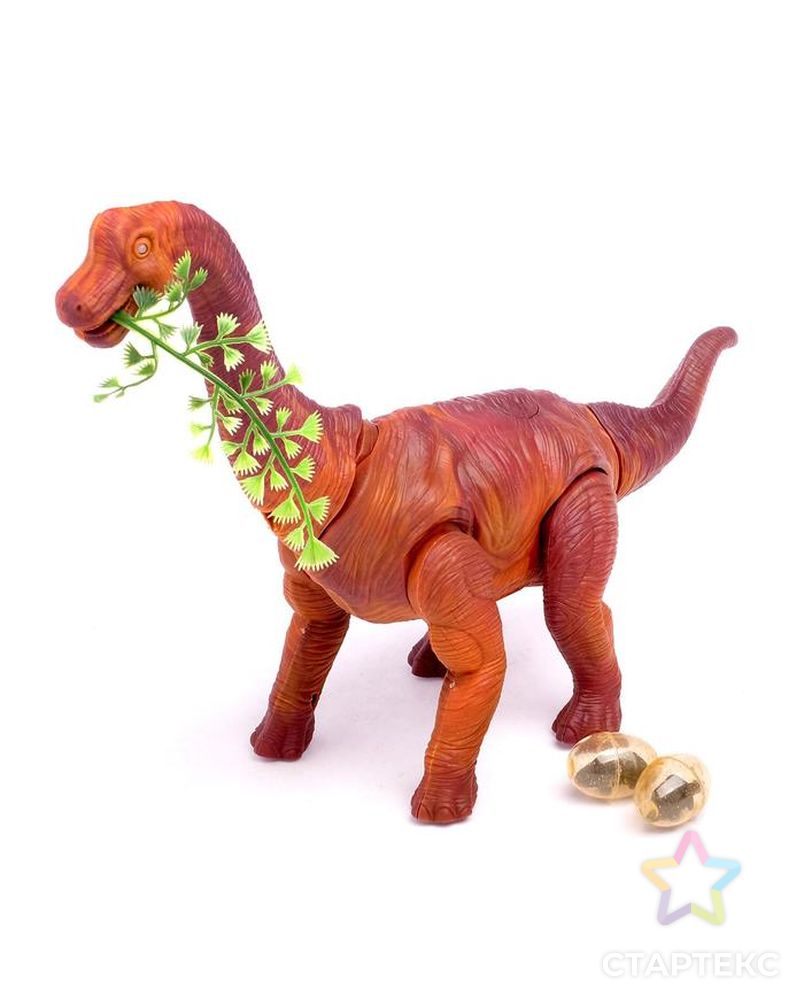 Динозавр «Брахиозавр травоядный», работает от батареек, откладывает яйца, с проектором, цвет коричневый арт. СМЛ-155414-1-СМЛ0007065524 4