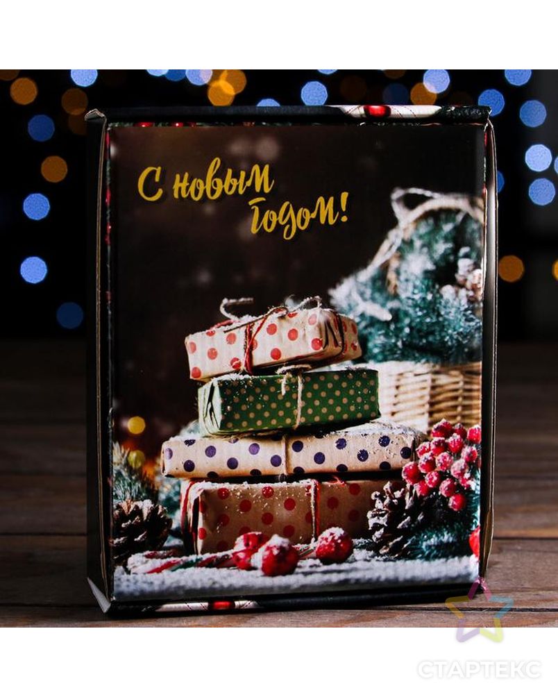 Коробка подарочная, крышка-дно, с окном "Новогодние подарки", 18 х 15 х 5 см арт. СМЛ-172291-1-СМЛ0007067119 2