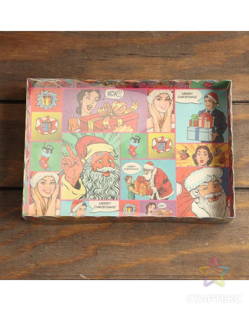 Коробочка для печенья "Pop-art новогодний сюрприз", 22 х 15 х 3 см арт. СМЛ-169276-1-СМЛ0007068188 3