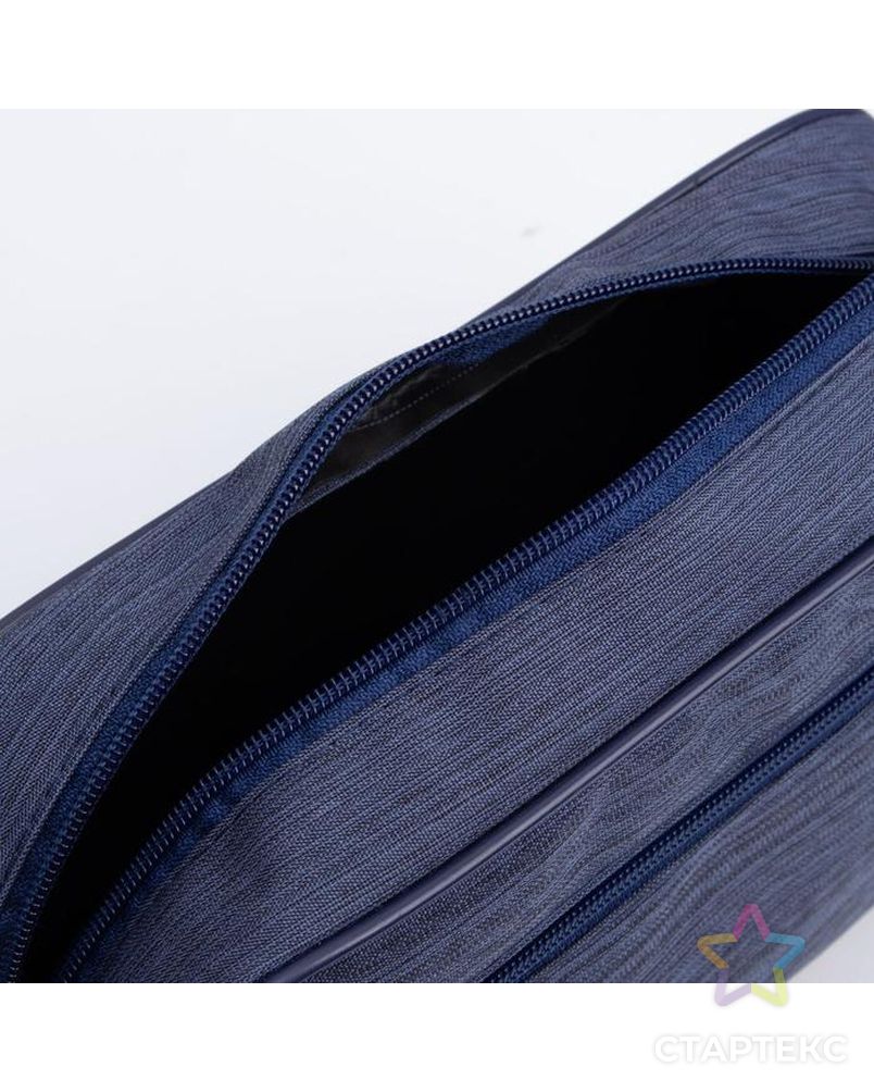 Косметичка дорожная, отдел на молнии, наружный карман, с подкладом, цвет синий арт. СМЛ-185686-1-СМЛ0007068400 3