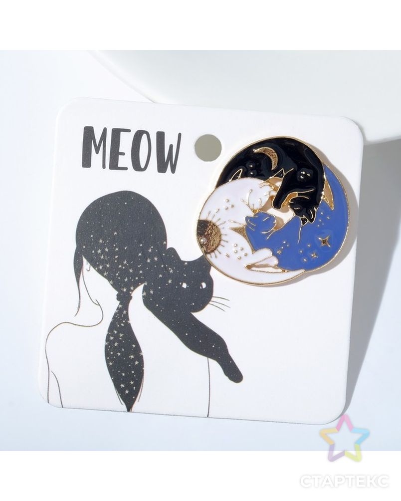 Значок "Небесные коты", разноцветный в золоте арт. СМЛ-226339-1-СМЛ0007077741 2