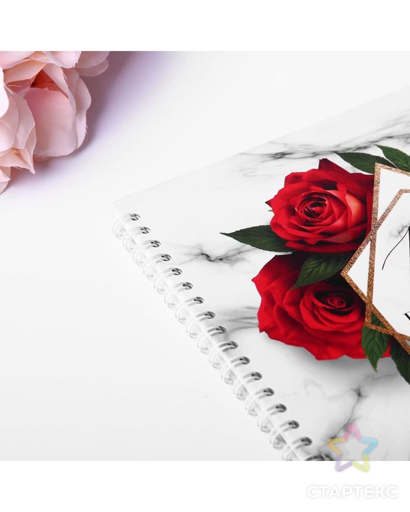Книга свадебных пожеланий "Красные розы" на пружине, 21,7 х 21 см арт. СМЛ-160391-1-СМЛ0007084370 4