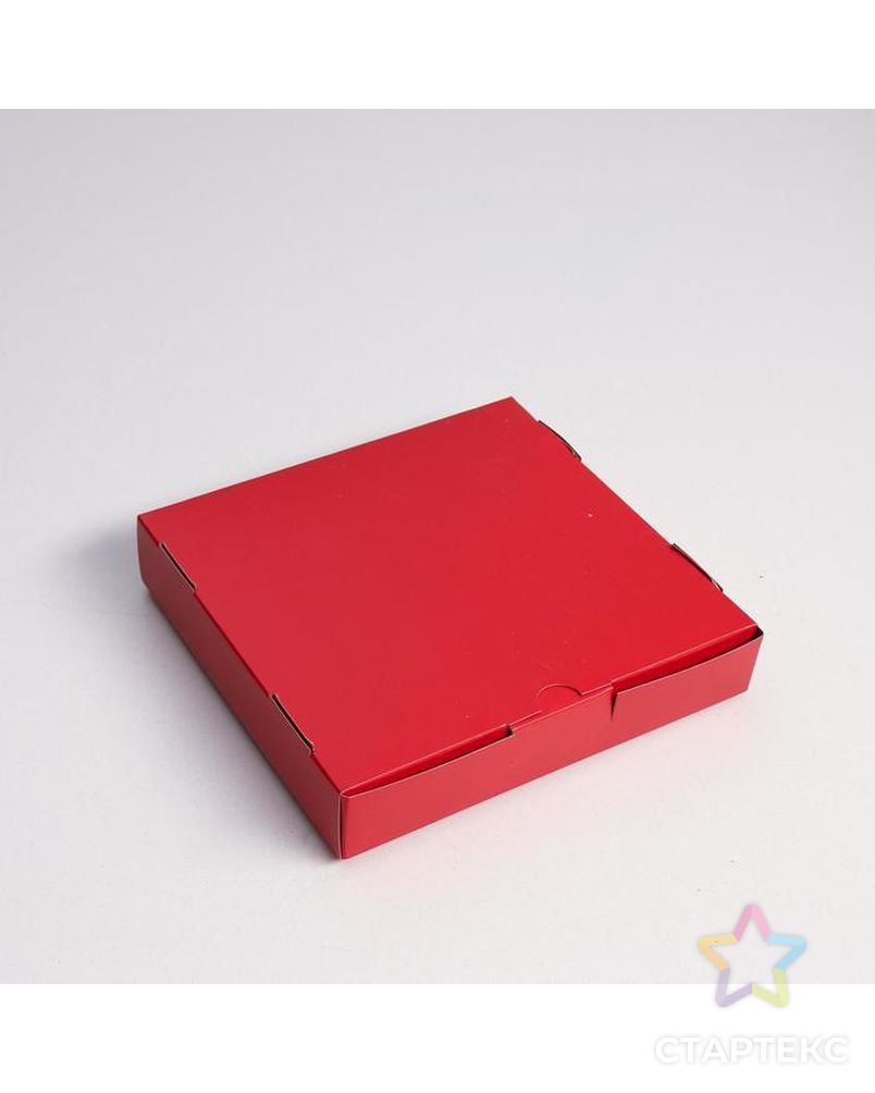 Коробка самосборная, с окном, красная, 16 х 16 х 3 см, набор 5 шт. арт. СМЛ-159201-1-СМЛ0007087996 3