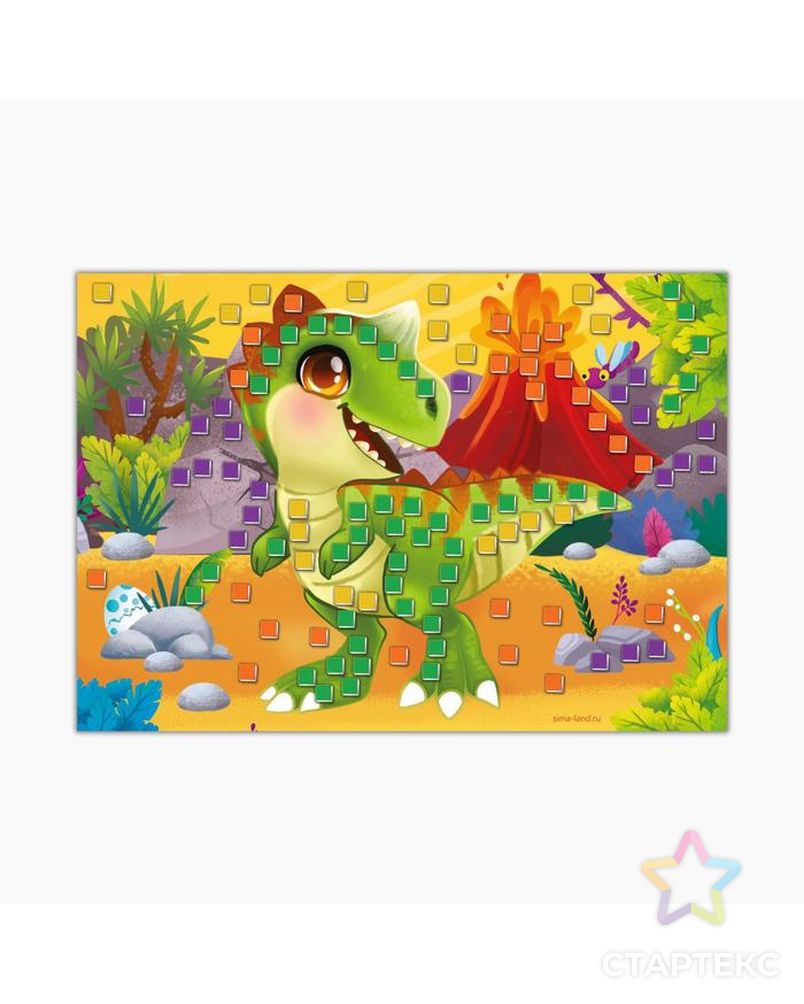 Набор для творчества. Мягкая мозаика А4 «Динозавр в джунглях» арт. СМЛ-182802-1-СМЛ0007089106 1